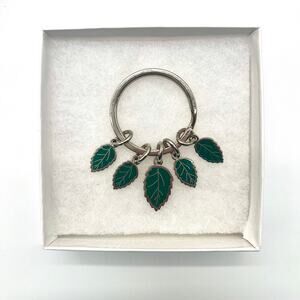 COACH Bag Charm Key Chain NWOT, Tropical Green Palm Leaves